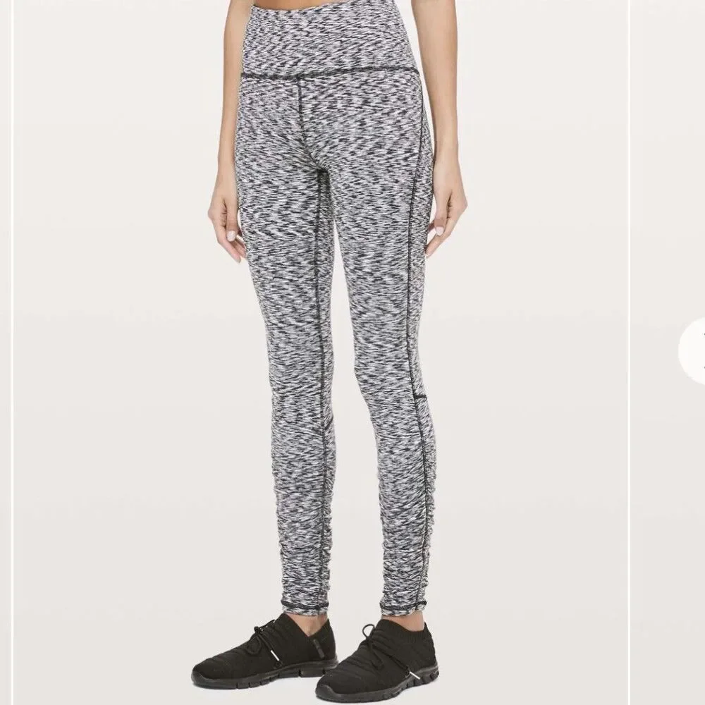 Lululemon Ready To Rulu Tights Spaced Out Space Dye Black & White Size 2